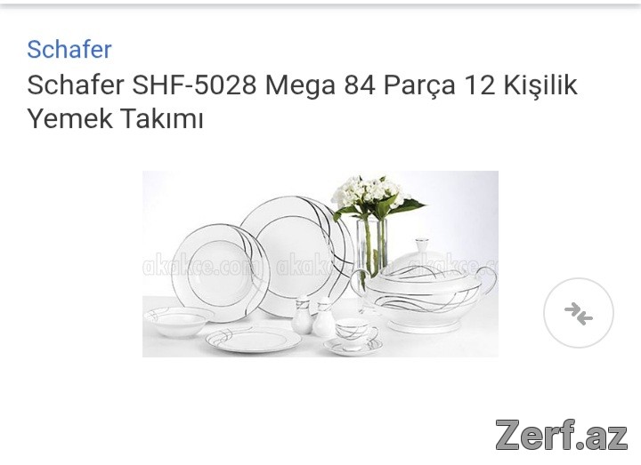 Schafer SHF-5028 Mega 84 Parça 12 Nəfərlik Yemək Dəsti